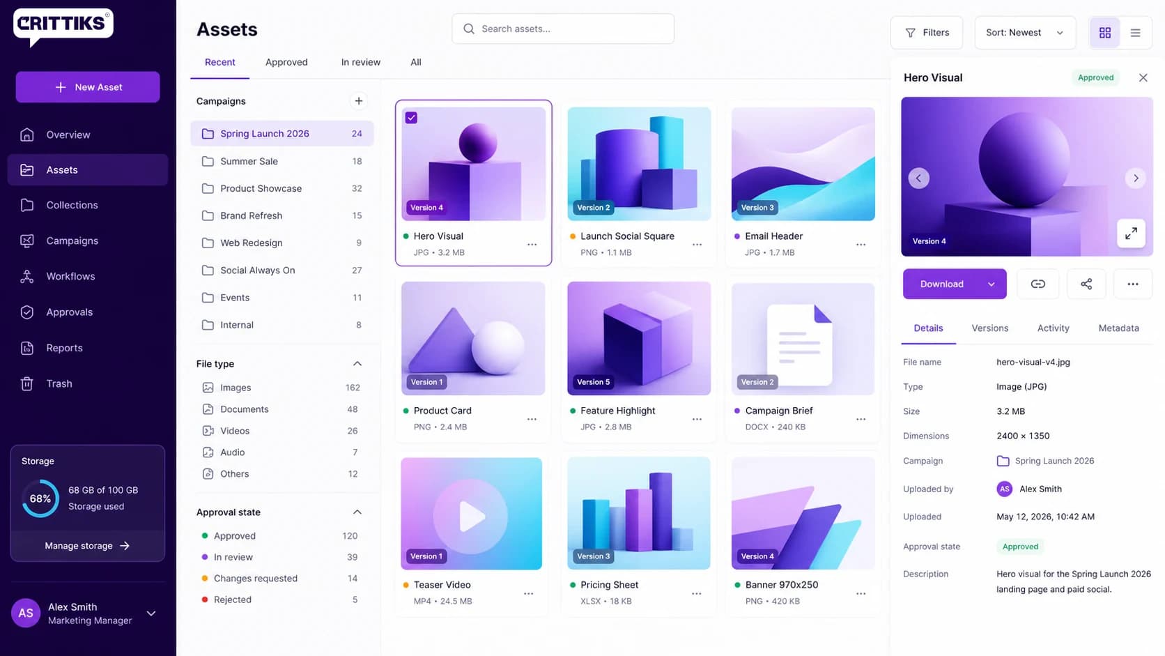 Asset Management wireframe